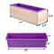 Silicone Soap Molds Kit-42 oz Wooden Silicone Soap Rectangular Mold with Stainless Steel Wavy & Straight Scraper for Soap Cake Making (Purple)